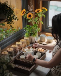 Không gian chụp hình trà đạo