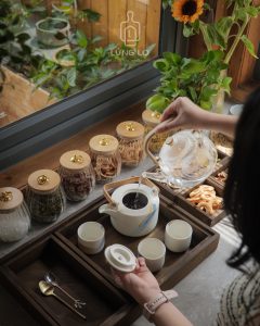 Không gian chụp hình trà đạo